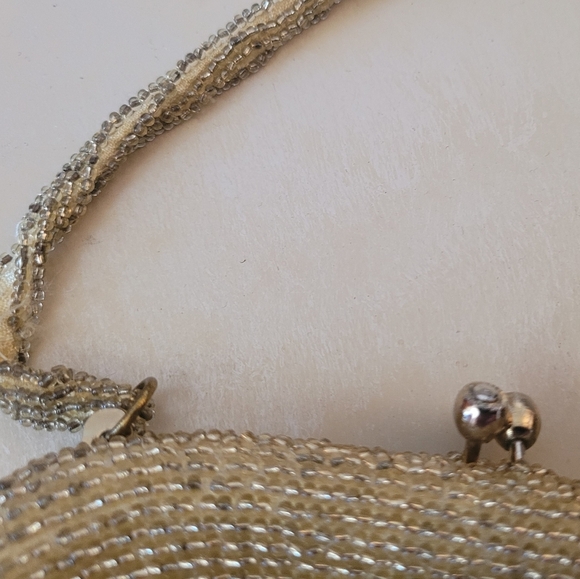 Richere Bag By Walborg Made in Japan Vintage Gold Hand Beaded Evening Bag - Picture 7 of 8